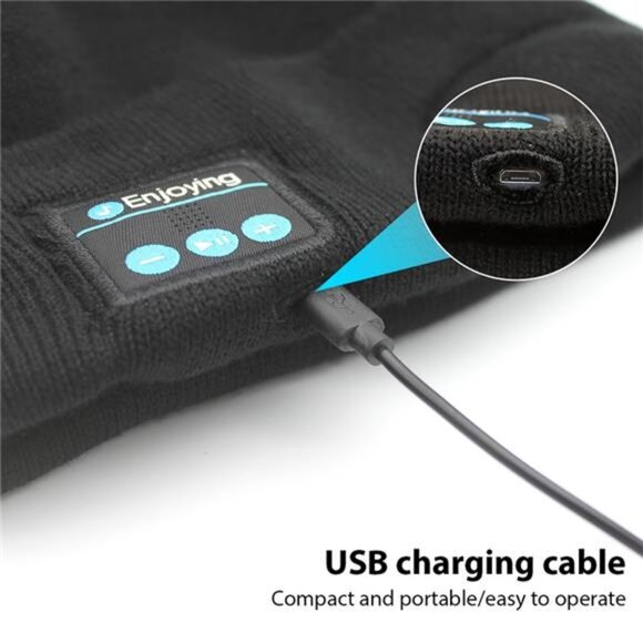 Winter Sports Bluetooth Hat Warm Beanie Music Wireless Bluetooth Headset - Picture 4 of 7